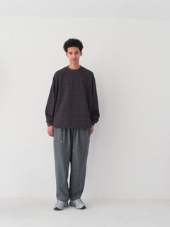 S.F.C 25FW エスエフシー SIDE STRIPE SUPER BIG LS TEE(DISCHARGED)(SFCFW25CS06)Navy(ブラウンぽい）☆9月20日(土)発売！