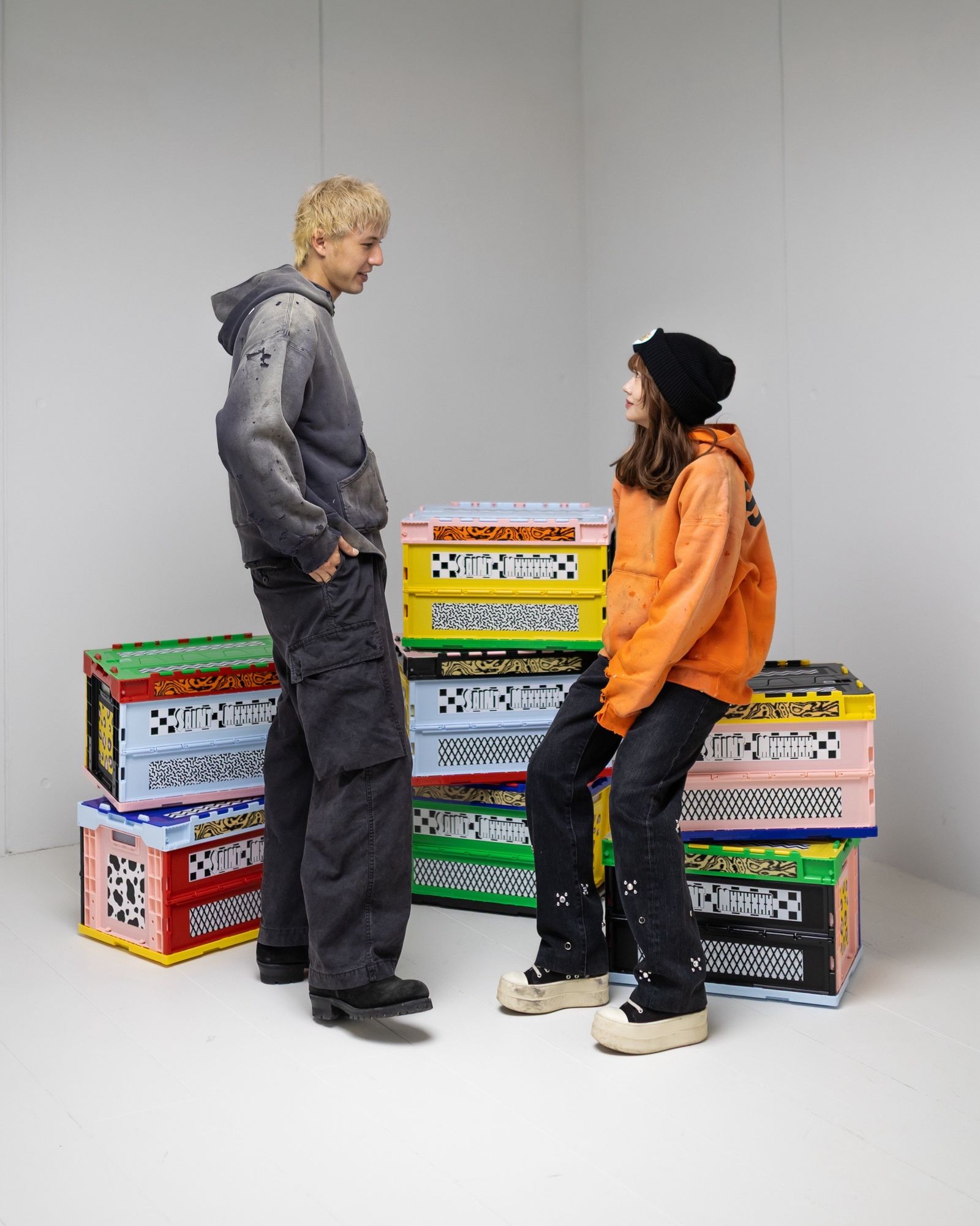 セントマイケル25AWベルベルジンコラボ BB_DBL FACE HOODIE/SAINT(SM-HR1-0000-C57)ORANGE☆11月8日(土)発売！