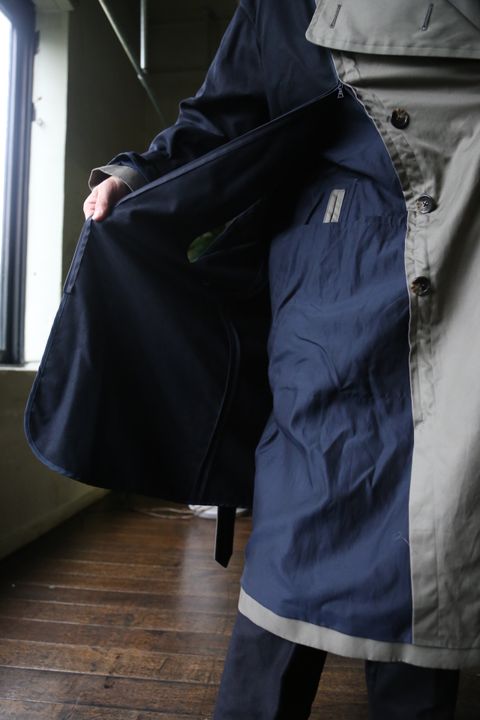 YOKE 21AW REVERSIBLE TRENCH COAT SAGE GREEN style.8.13.