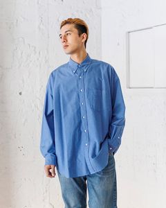 グラフペーパー25SS Oxford L/S Oversized B.D Shirt(GM251-50021B) SAX