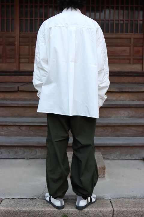 Graphpaper 22SS Garment Dyed Poplin Fatigue Shirt"WHITE"style.2022.2.5.