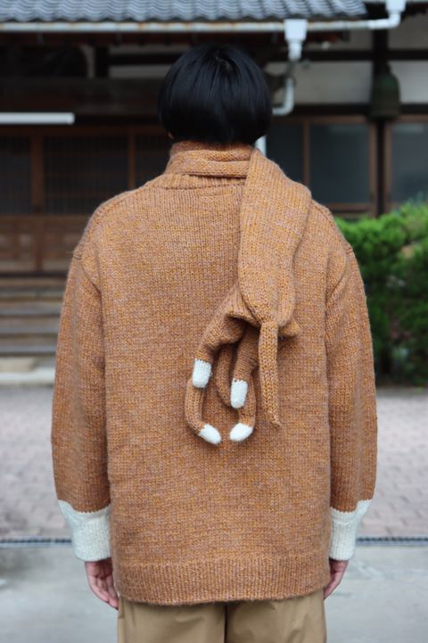 doublet STUFFED CAT HAND-KNITTING PULLOVER"CAMEL style"