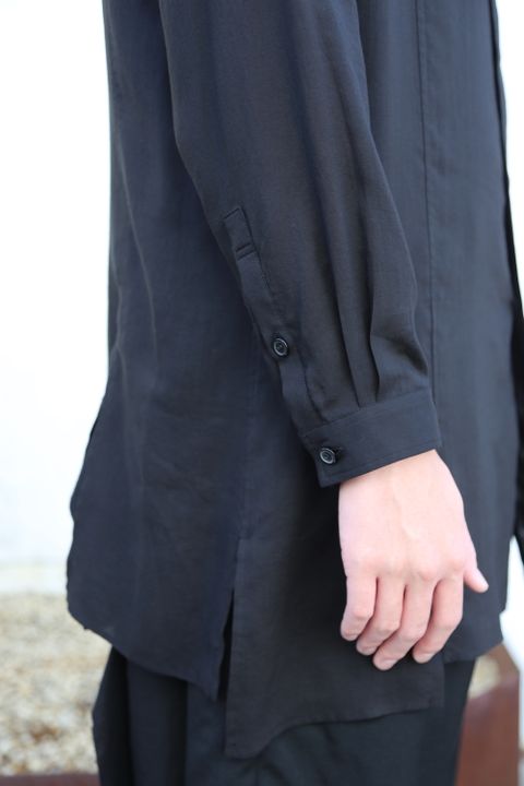 sulvam2020AW 新作Gabardine classic shirt"BLK" style.2020.9.21.