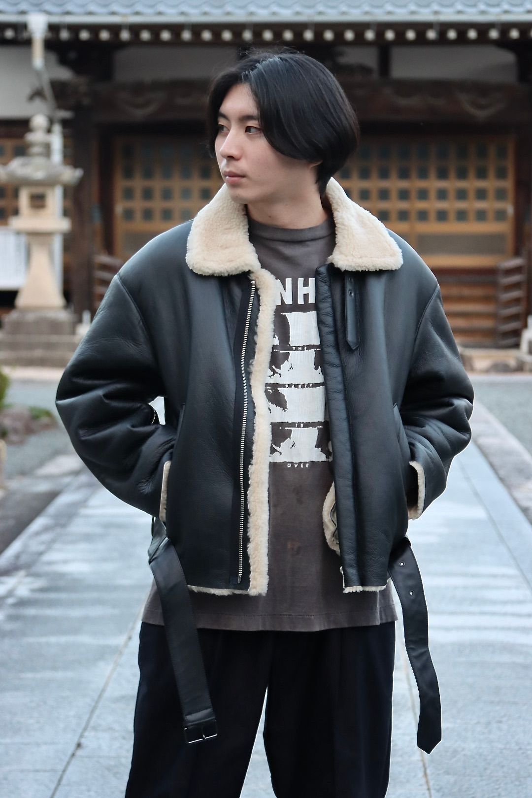 yoke21aw DETACHABLE COLLAR BOMBER JACKET