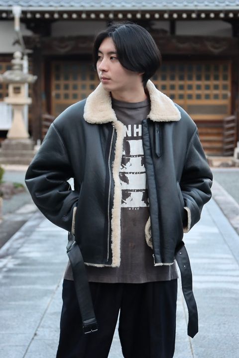 YOKE DETACHABLE COLLAR BOMBER JACKET style.2021.10.17.