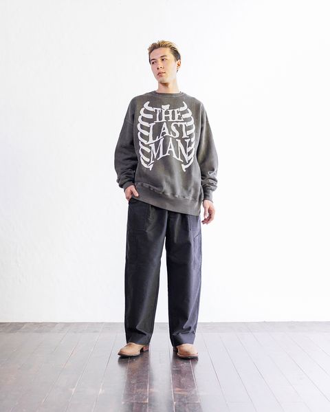 LASTMAN PRINTED CREW NECK "BONE" スタイル