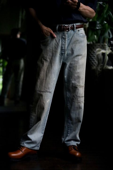 Washed Denim Wide Pants(24AAP-04-18H) BLEACH