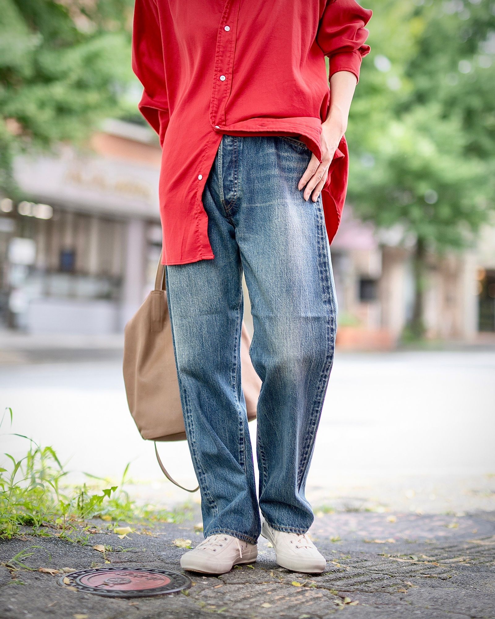 A.PRESSE Washed Denim Wide Pants style 2024.07.13 | 5030 | mark