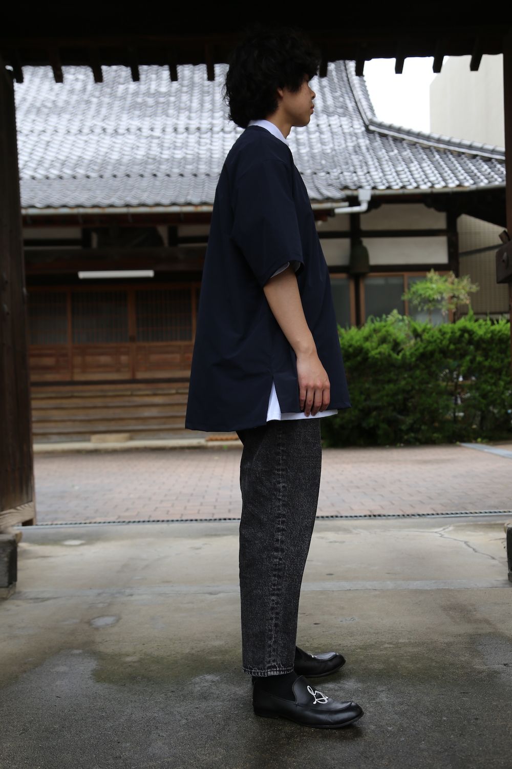 COMME des GARCONS HOMME HOMMEエステルナイロンツイルポケット半袖シャツ(HG-T020-051) style. 2021.05.17.