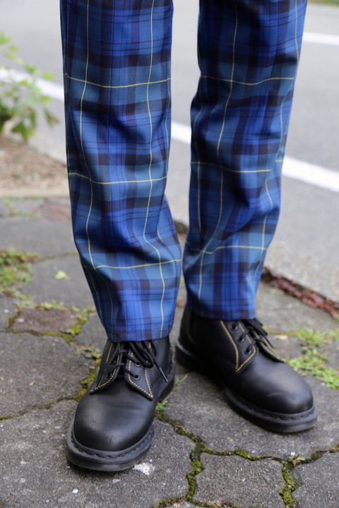 JieDa TARTAN CHECK TUCK SLACKS"NAVY"Style.2020.7.21.