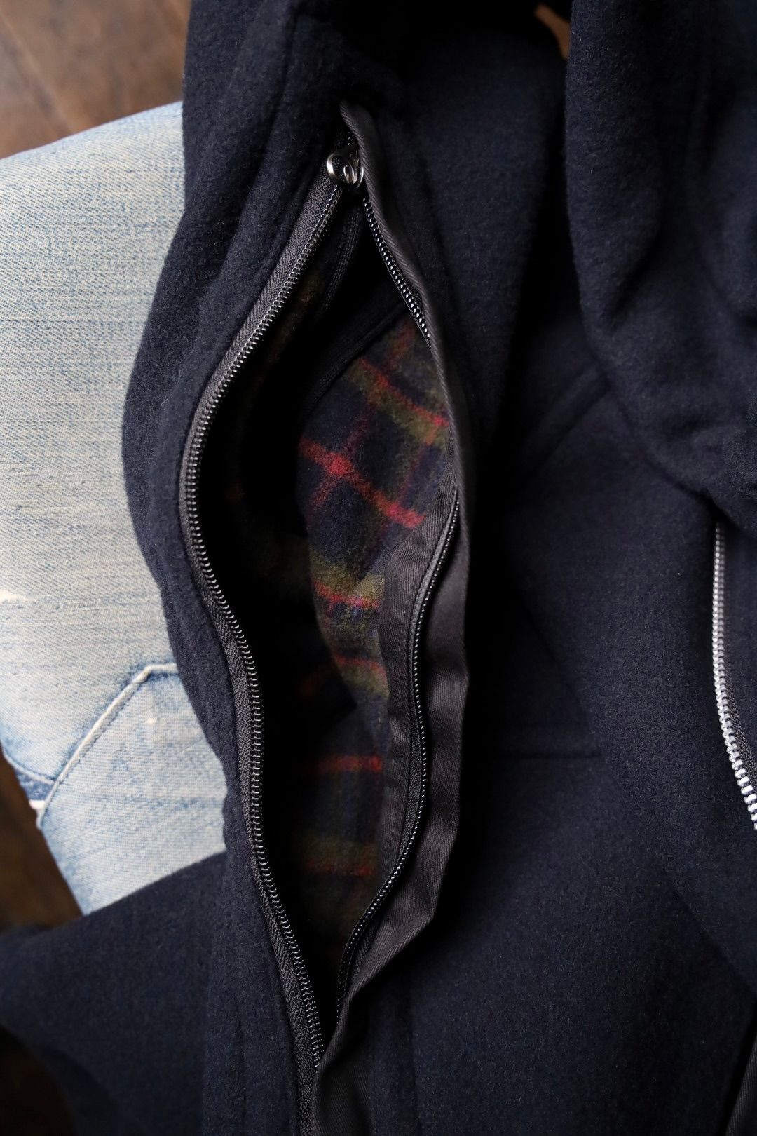 アイジュンヤワタナベマン THE NORTH FACE  ウールメルトンジャケット(WN-J917-100)NAVY