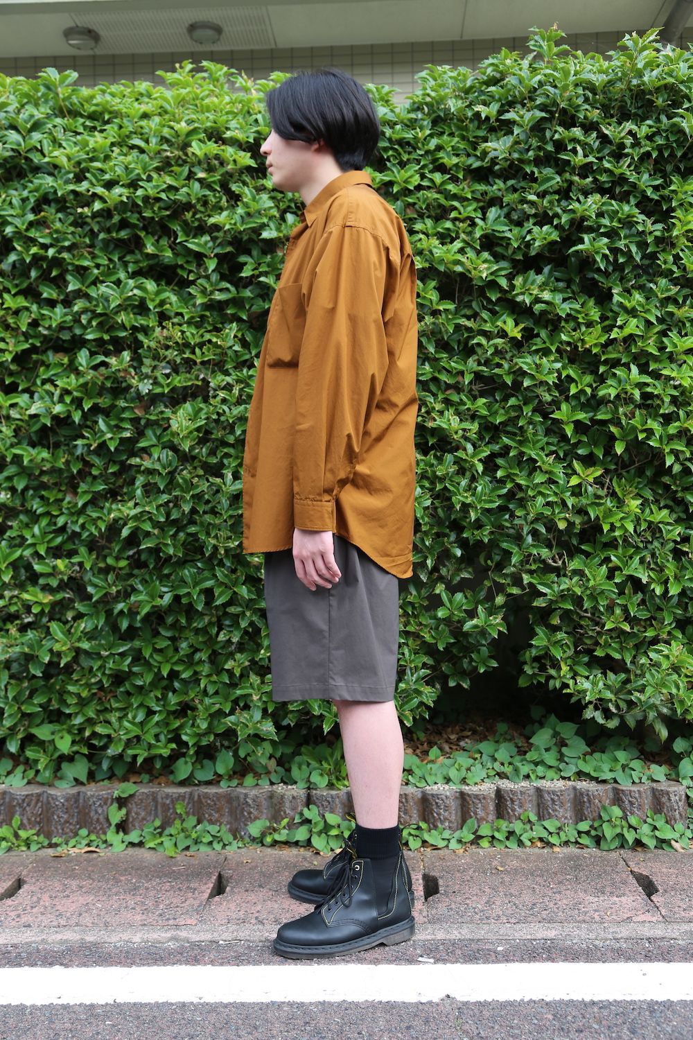 Graphpaper Broad L/S Oversized Regular Collar Shirt style