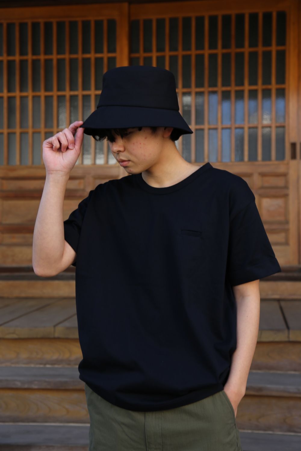 Dulcamara バルーンTシャツ(D121-T800),よそいきバケットハット(D121-G110) style. 2021.03.08.