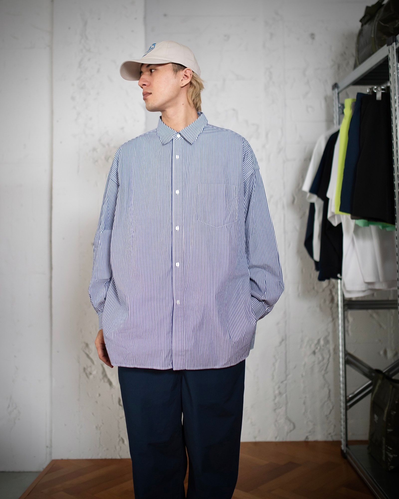 FreshService SPOT CORPORATE UNIFORM L/S SHIRT(BLUE STRIPE) style 2024.6.28