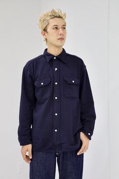 ファウンダ 25AW SWEAT WORK SHIRT(015FD252011)NAVY
