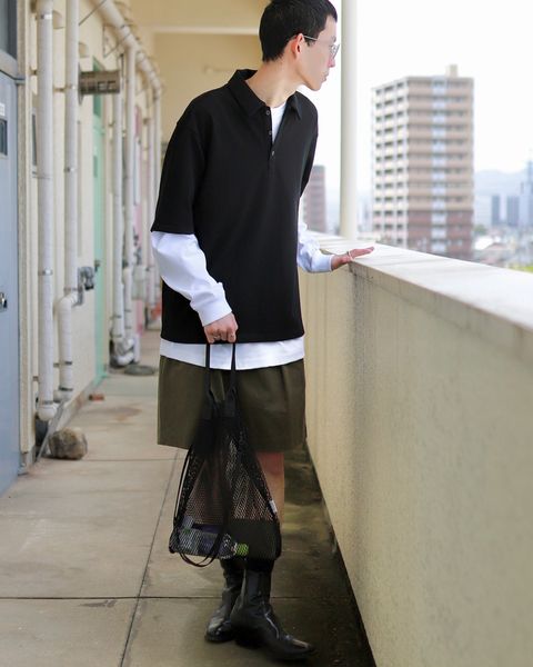 ATON エイトン23SS SUPIMA AIR KANOKO POLO SHIRTSスタイル