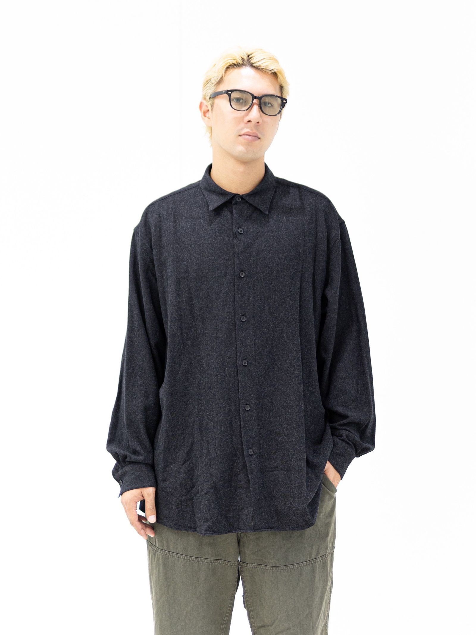 アプレッセ STYLE2 Wool Regular Collar Shirt (CHARCOAL)MARKスタイル