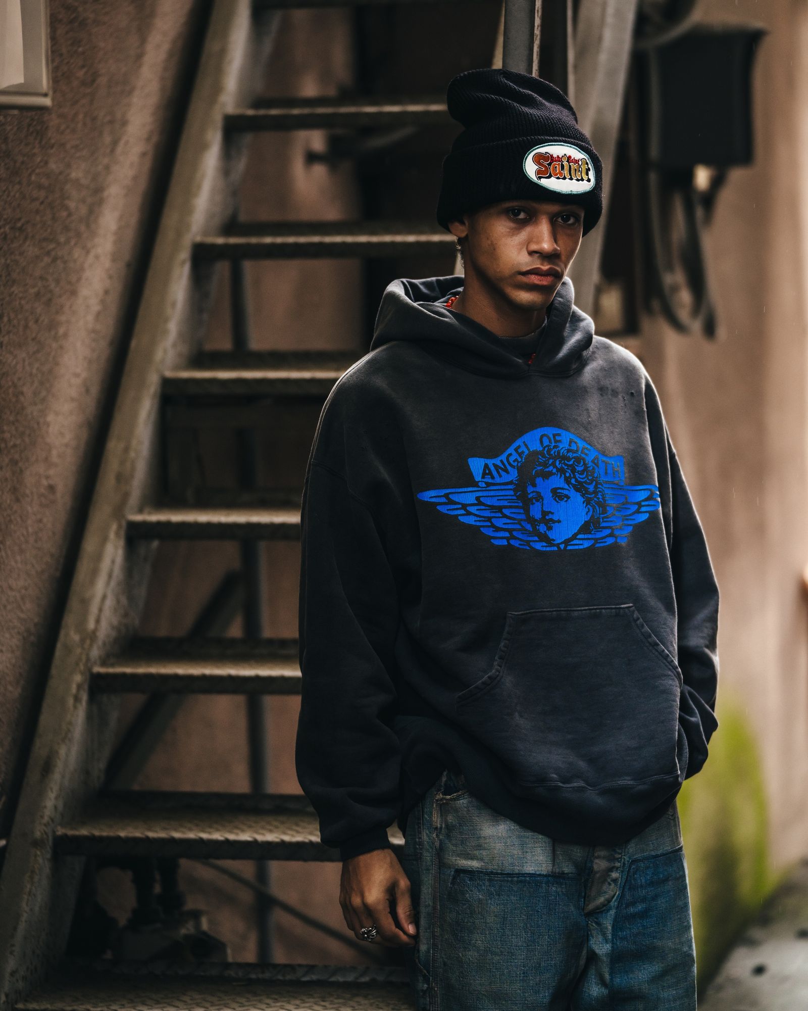 セントマイケル ANGEL HOODIE/BLACK(SM-HR1-0000-052)☆10月25日(土)発売！