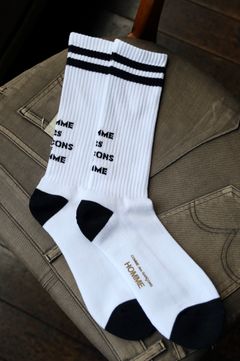 コムデギャルソンオム25SS ラインロゴソックス(HO-K502-051)WHITE