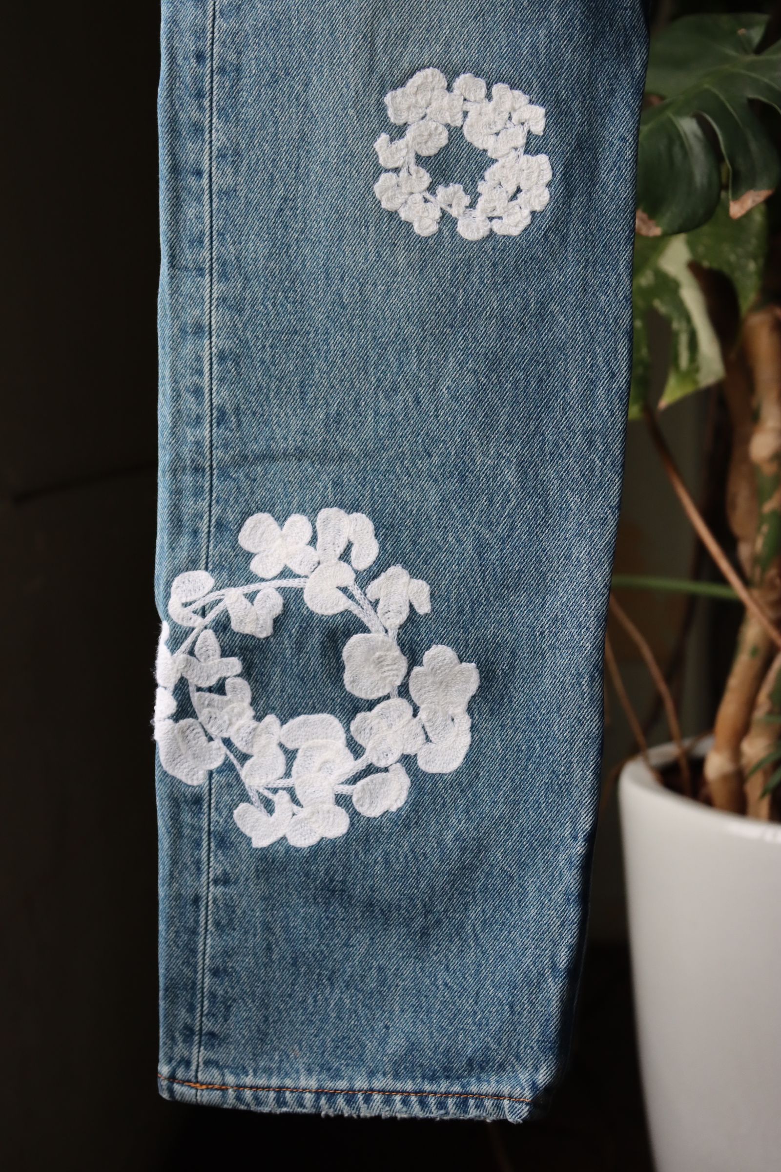 デニムティアーズ DENIM TEARS  Cotton Wreath Jeans フラワープリント501デニムパンツ メンズ 29インチ