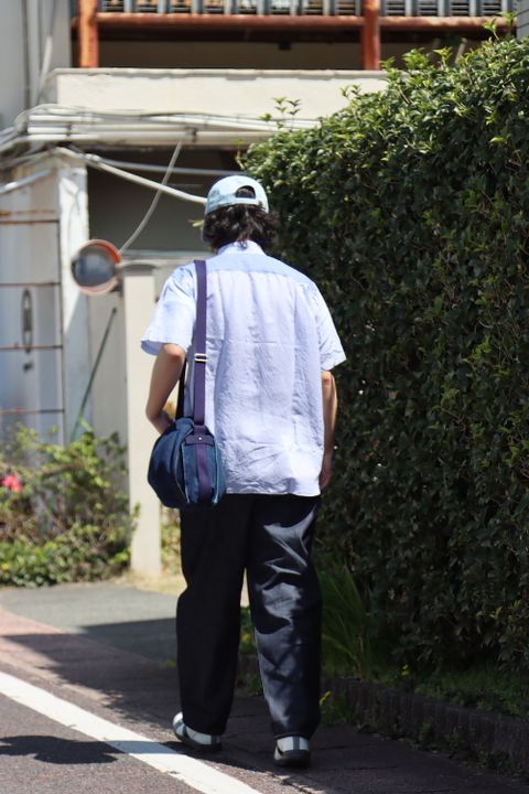 COMME des GARCONS HOMME キュプラストライプMIX S/Sシャツ(HI-B017-051) style. 2022.04.09.