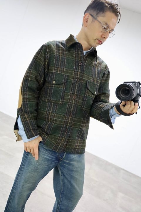 JUNYA WATANABE MAN FILSON Wネームウールチェックツイードレザージャケット2025.11.3.