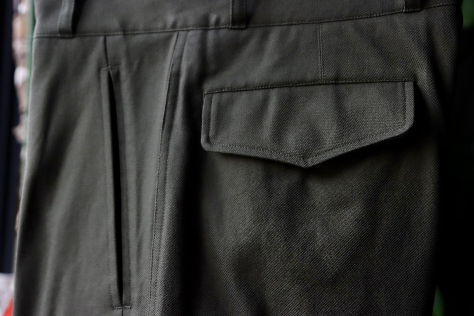 ブラームス23SS blurhmsROOTSTOCK Cotton Serge 47 Pants(bROOTS23S35)OLIVE※12月23日(金)発売！