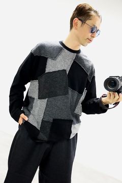 COMME des GARCONS HOMME ウールナイロン天竺パッチワークニット2025.10.3.