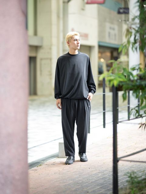 Graphpaper PERTEX® EQUILIBRIUM L/S Crew Neck Pullover (BLACK) MARKスタイル