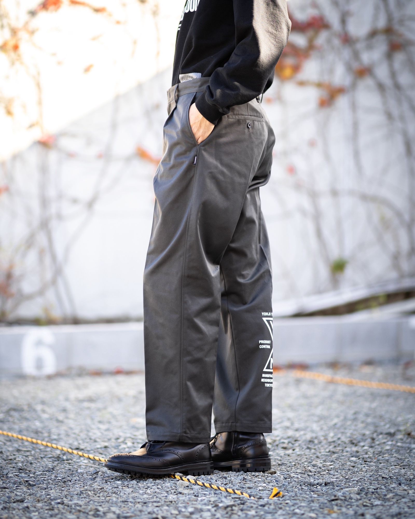 Yohji Yamamoto × NEIGHBORHOOD タックワークパンツ(HK-P95-901-2S26)GRAY☆12月5日(金)発売！