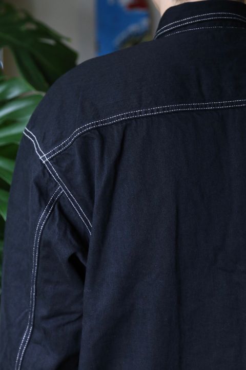 Graphpaper Denime Regular Collar Shirt (GM213-50077B) style.2021.8.22