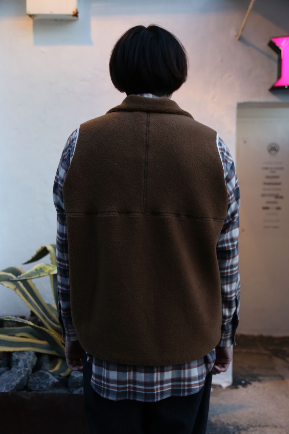 Graphpaper Wool Boa Zip-Up Vest Style.2020.10.2.
