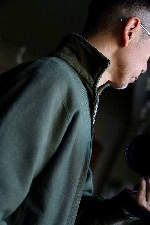 A.PRESSE Vintage Half Zip Sweat Shirt"OLIVE"スタイル2025.1.25.