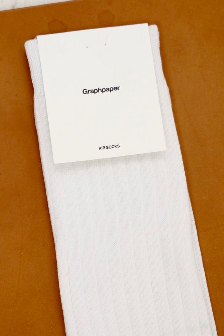 グラフペーパー26AW Graphpaper Rib Socks(GU263-90300B) WHITE☆8月1日(土)発売！