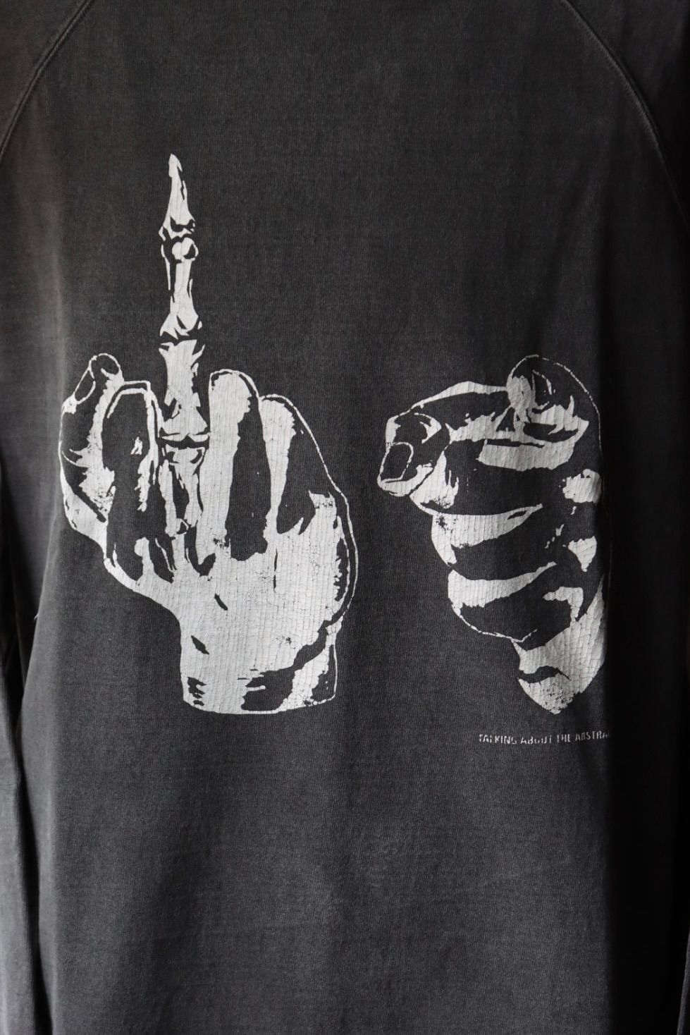 トーキングアバウト ジ アブストラクション 25AW OVER DYE PRINT RAGLAN TEE(2526AW-LS-002)FUCK☆新作発売！