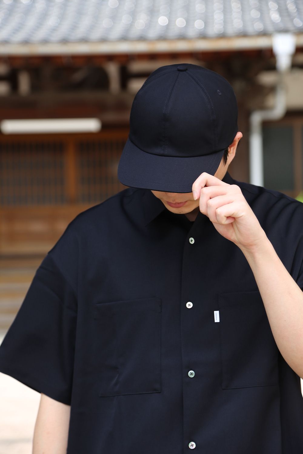 Graphpaper Selvage Wool S/S Oversized Box Shirt(GM212-50260) style