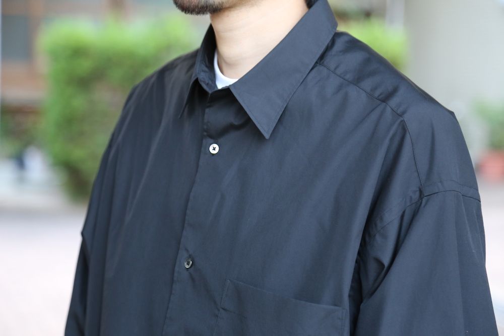 Graphpaper Broad L/S Oversized Regular Collar Shirt"BLACK"Style.2020.10.4.