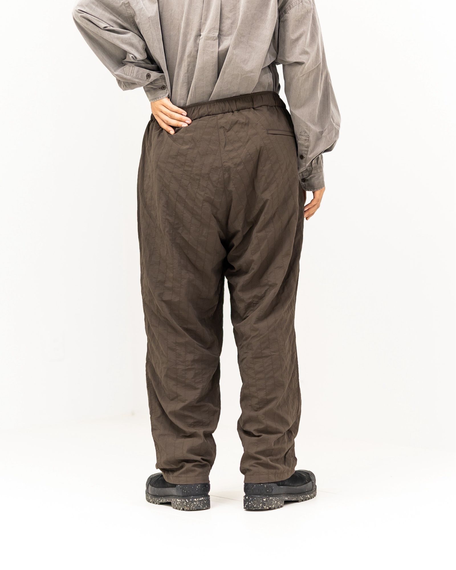 S.F.C 25FW エスエフシー NEW WIDE TWO TUCK PANTS(STITCHED NYLON) (SFCFW25P06)D.Brown☆9月20日(土)発売！