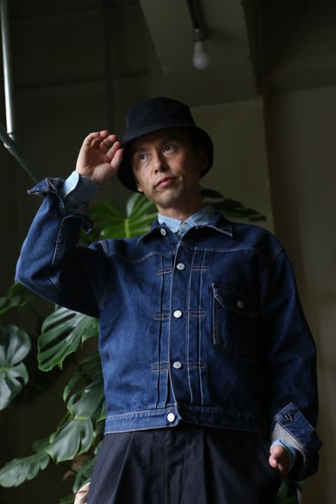 CIOTA本藍スビンコットン13.5ozデニムGジャン"ダークブルーダメージ"style.8.13.