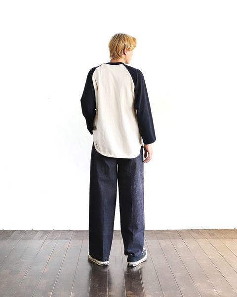 blurhms 24SS 新作Co/Silk Nep Baseball Raglan Tee &12.9oz Denim Slacks style 2024.3.2