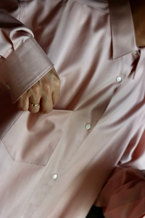 Graphpaper Silicon Poplin Oversized Regular Collar Shirtスタイル