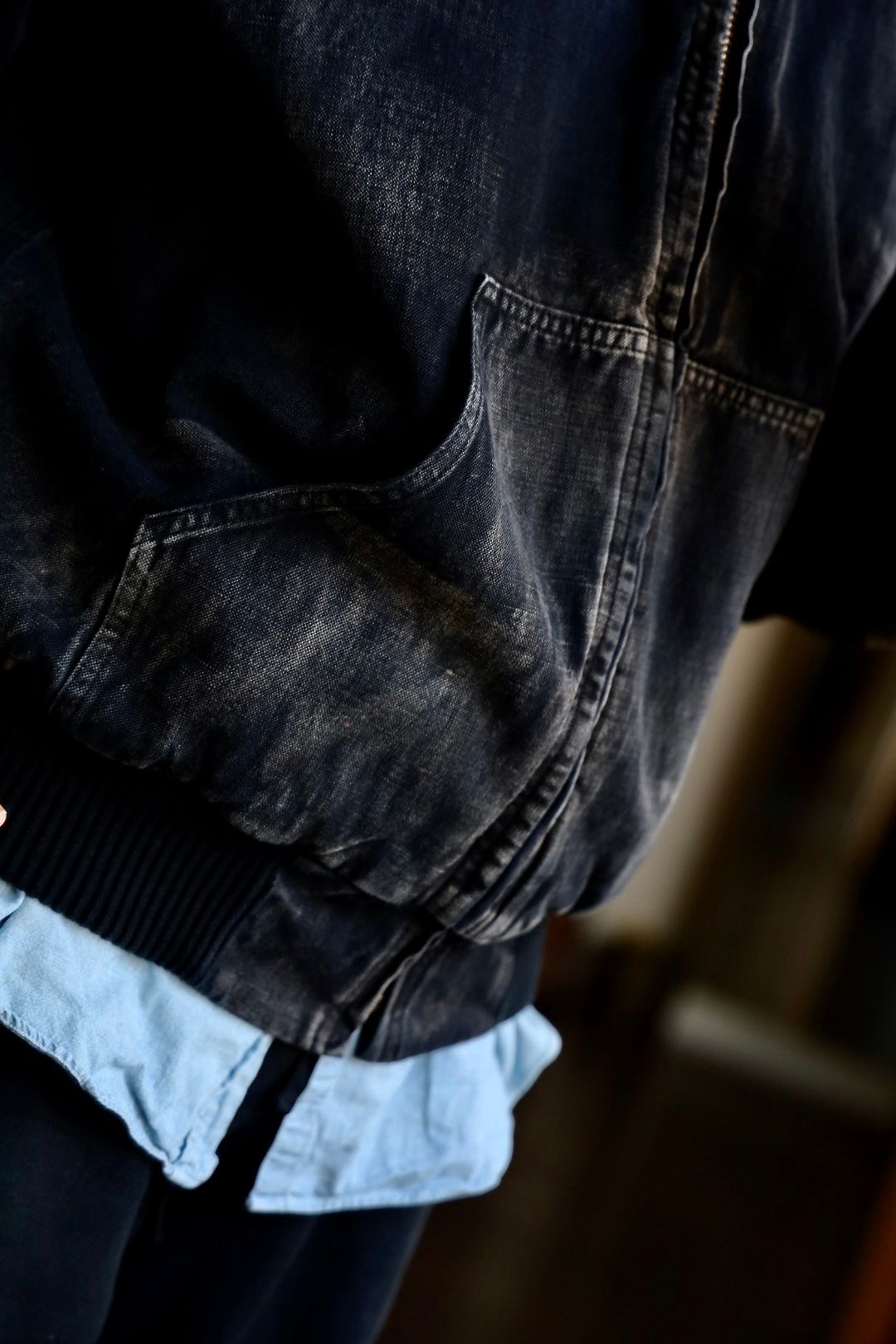 A.PRESSE Silk Linen Hooded Parka"BLACK"スタイル.2025.1.11.