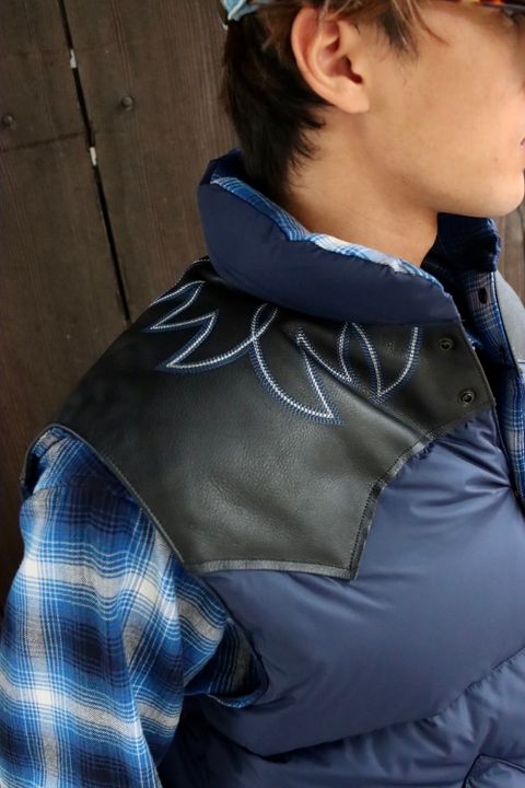 RAFU23AW RMFC DOWN VEST W/EMB'D "BLEU"スタイル