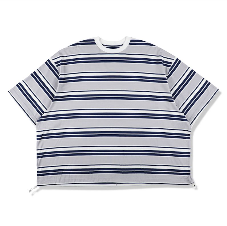 イズネス25SS BALLOON BORDER T-SHIRT(25SS_04_31SSSH05-2)GRAY×WHITE×NAVY