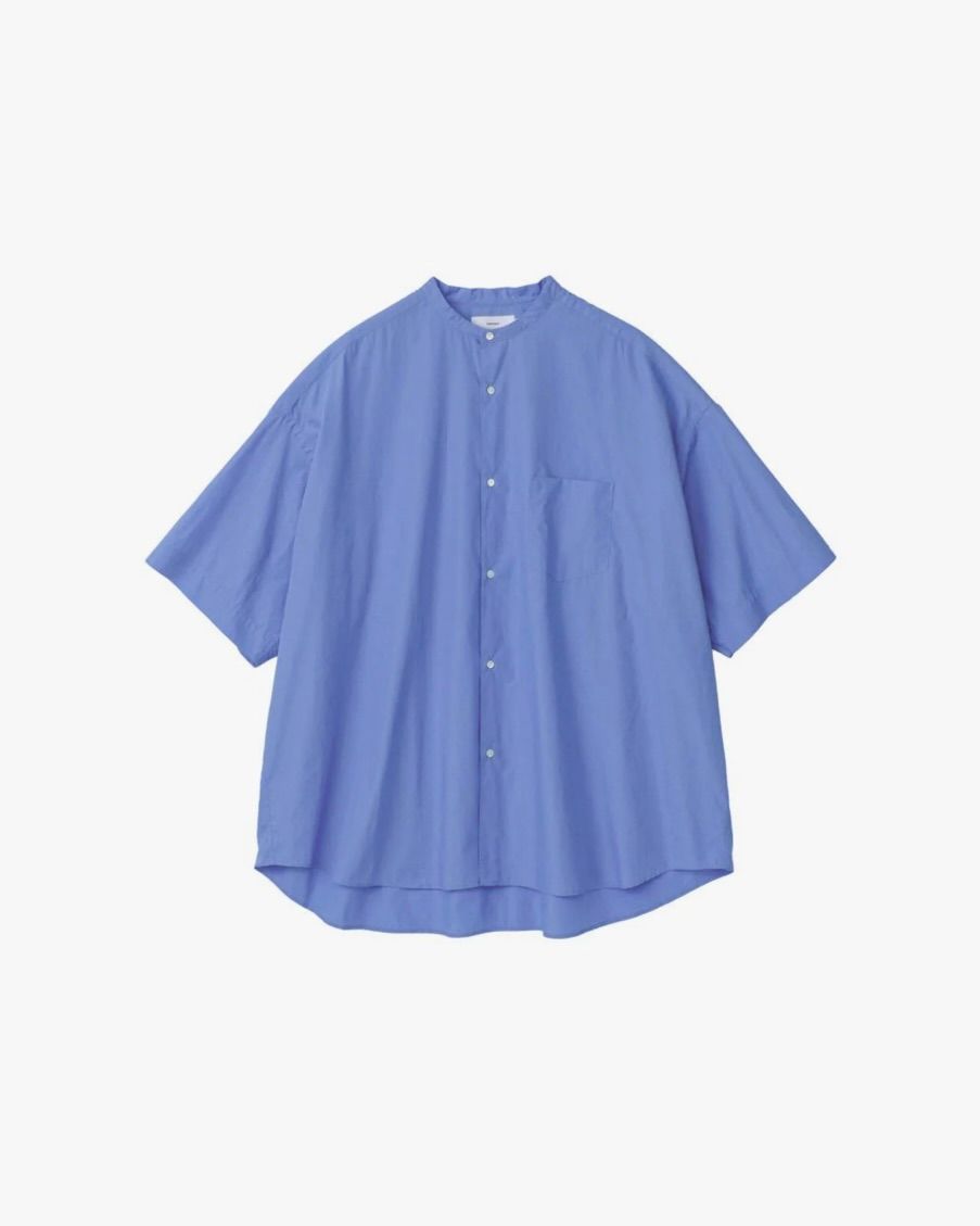 グラフペーパー26SS シャツ Broad S/S Oversized Band Collar Shirt(GM261-50004)BLUE☆4月11日(土)発売！
