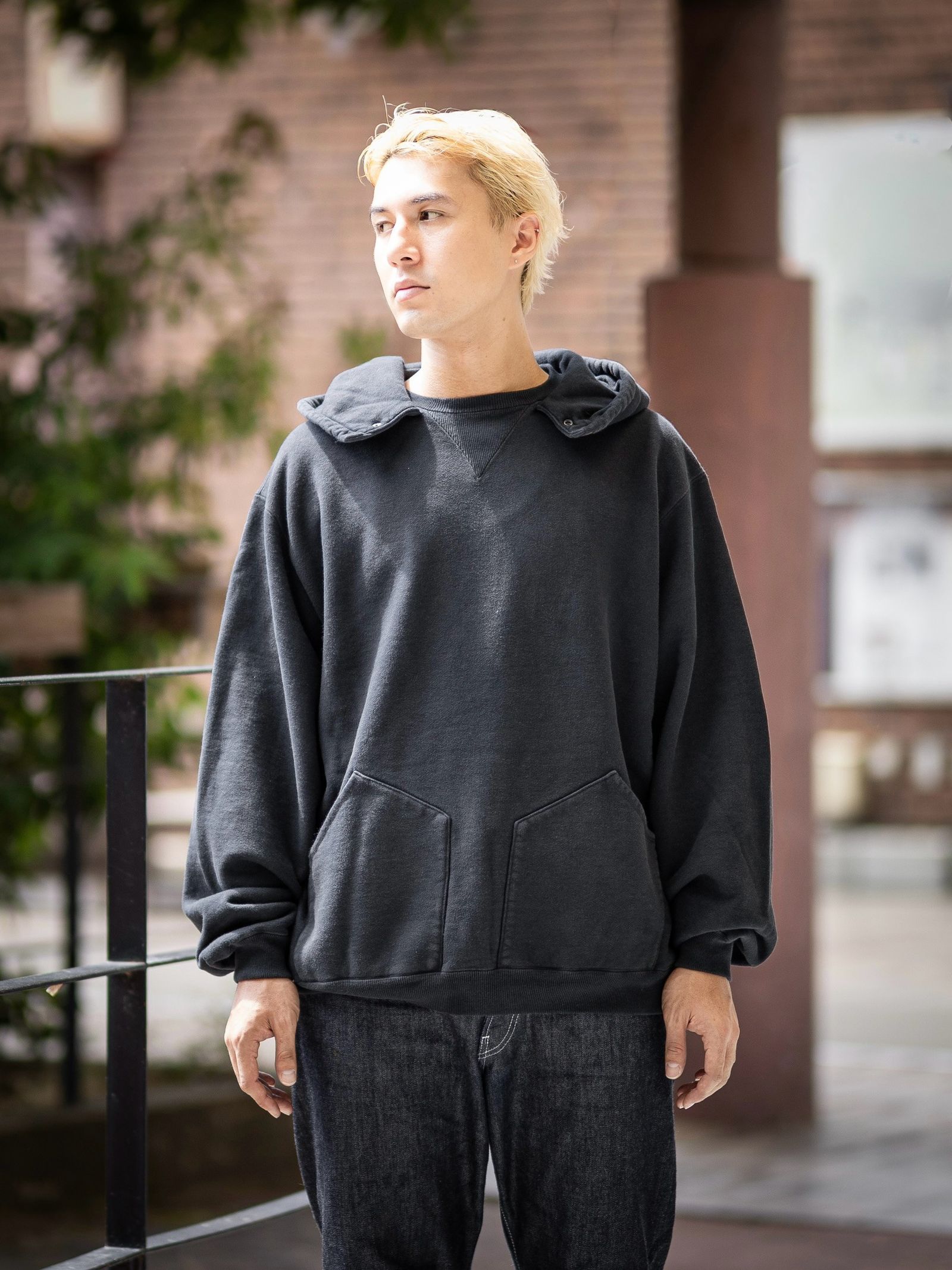 A.PRESSE 新作Vintage Attached Snap Hood Sweat Parka