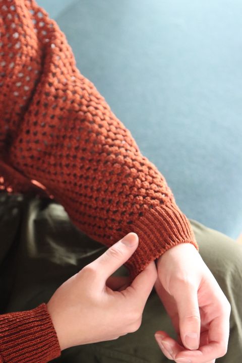 YOKE MESHED KNIT CARDIGAN(YK22SS0345S) style.2022.2.19