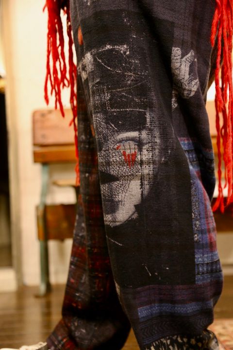 Yohji Yamamoto W-総柄中太パンツstyle.2020.10.6.