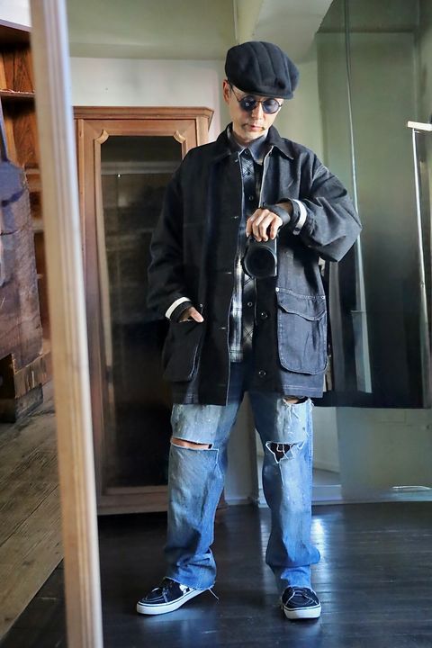 YOKE 25FW Denim Coverall Half Coatスタイル