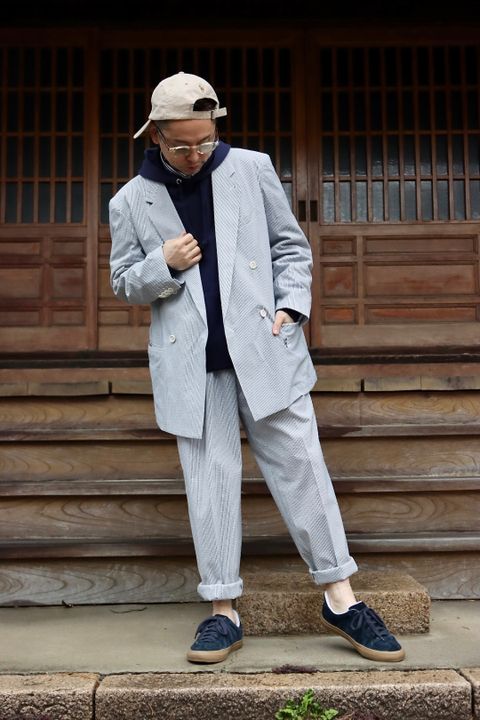 AOR 22SSシアサッカーセットアップ"NAVY"スタイル.2022.3.26.